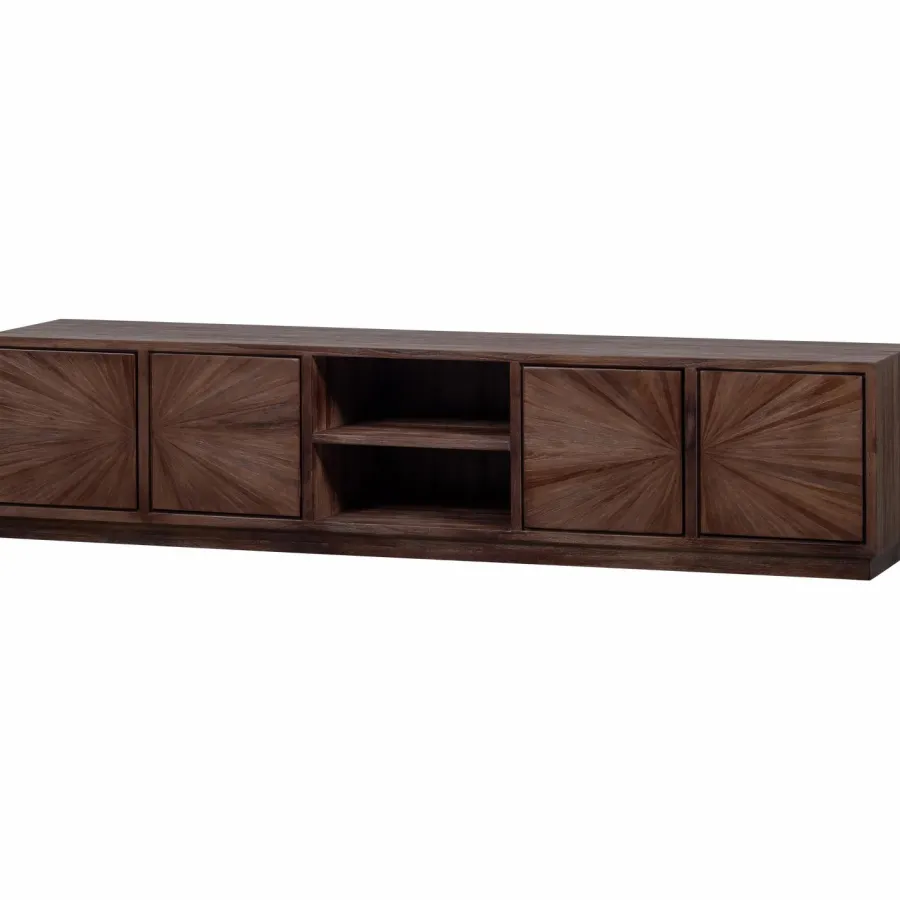 Woood Sun tv meubel met open vak recycled teak bruin New