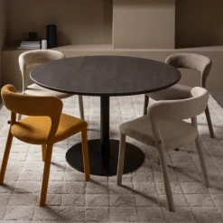 Woood Tablo eettafel rond vingerlas Ø120cm mystic brown [fsc] Hot