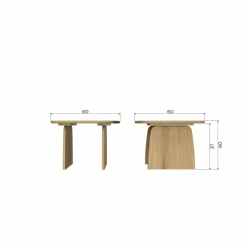 Woood Tablo Salontafel 60 Cm Eiken Dakargrau [fsc] New