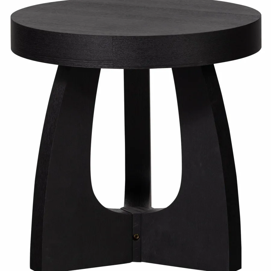 Woood Tala bijzettafel mdf fineer zwart ø45cm New