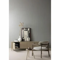 Woood Udar fauteuil met houten frame donkerbruin Clearance