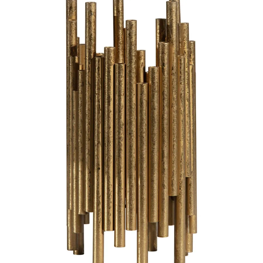 Woood Uneven waxinehouder metaal antique brass 24cm Discount