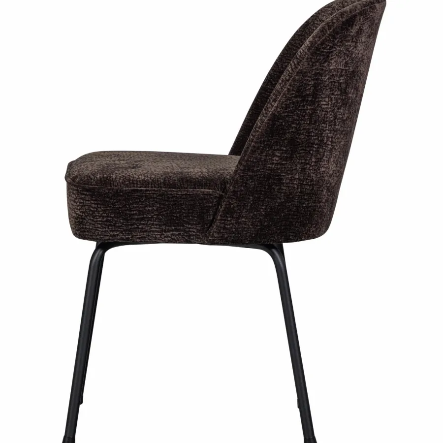 Woood Vogue eetkamerstoel 3d chenille donkerbruin Best