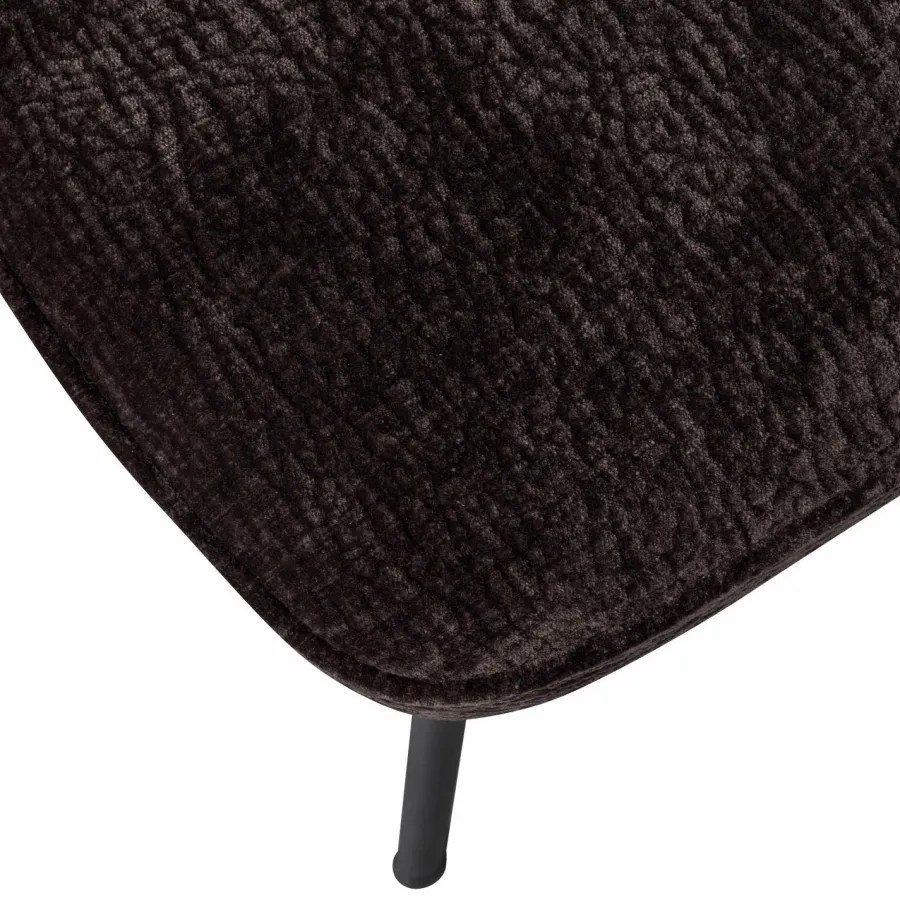 Woood Vogue eetkamerstoel 3d chenille donkerbruin Best