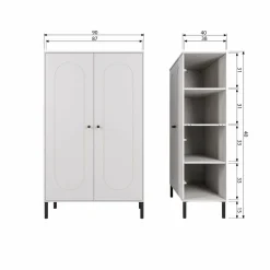 Woood Xina lage kast grenen wolkengrijs [fsc] Online