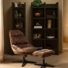 Woood Yaro draaibare fauteuil met hocker espresso Sale