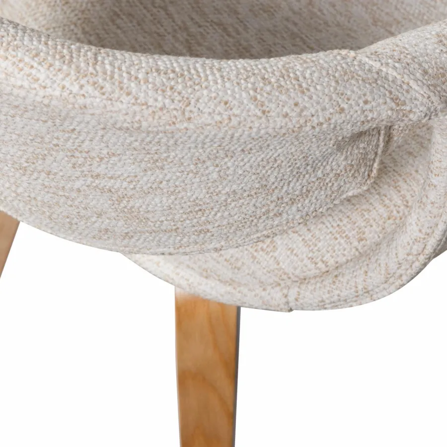Woood Yossi eetkamerstoel naturel met houten poot naturel Discount