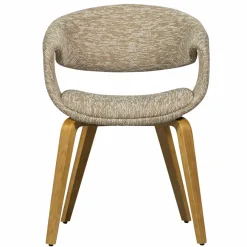 Woood Yossi eetkamerstoel zand met houten poot naturel Outlet