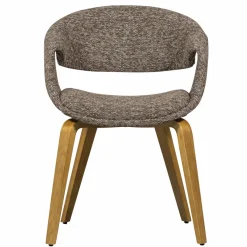 Woood Yossi eetkamerstoel bruin met houten poot naturel Hot