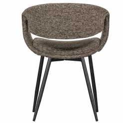 Woood Yossi eetkamerstoel bruin met metalen poot zwart Clearance